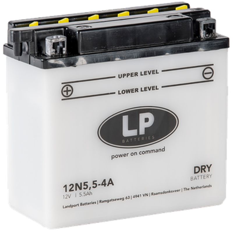 LANDPORT akumulátor 12N5,5-4A (MD 12N5,5-4A) 12V 5,5AH 139X62X128 obsluhovatelný - elektrolyt zvlášť (6) UE48